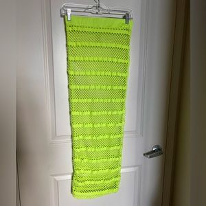 FashionNova Neon yellow/green Fishnet Coverup Skirt